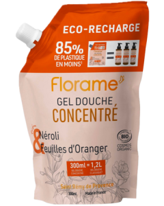 Florame Gel Douche Concentre Neroli Feuille Oranger Eco Recharge Cosmos 300ml