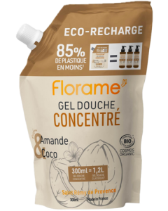 Florame Gel Douche Concentré Amande Coco Eco Recharge 300ml