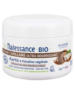 Natessance Masque Capillaire Ultra-Nourrissant Karité Bio & Kératine Végétale 200ml