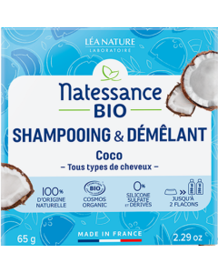 Natessance Bio Shampooing Démêlant Coco Bio 65g