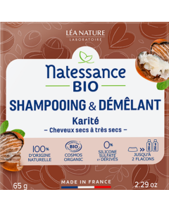 Natessance Bio Shampooing Démêlant Karité Bio 65g