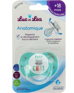 Luc et Léa Sucette Anatomique Petit Chat +18 mois