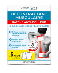 Granions Patchs Antidouleur Décontractant Musculaire x5