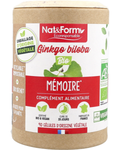Nat&Form Ecoresponsable Ginkgo Biloba Bio Gélules Végétales x90