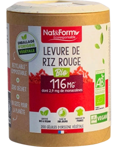 Nat&Form Ecoresponsable Levure de Riz Rouge Bio Gélules Végétales x200