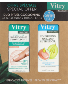 Vitry Pro Expert Soin Ongles Reparateur Sensitive 10ml + Huile Ongles Cuticule 10ml Offert