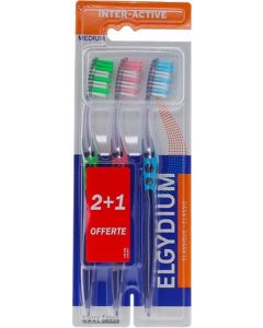 Elgydium Brosse à dents Inter-Activ Médium x 3