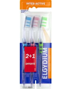 Elgydium Brosse à Dents Interactive Souple x3