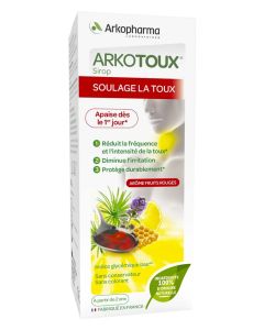 Arkopharma Arkotoux Soulage la Toux Miel Extrait de Thym Agave Sirop 140 ml