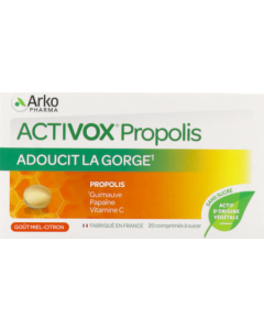 Activox Propolis Miel Citron Sans Sucre 20 pastilles