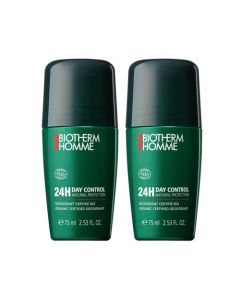 Biotherm Homme Day Control Lot de 2 Déodorants Roll-On 24h 100% D'Origine Naturelle 2x75ml