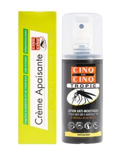Cinq sur Cinq Spray Tropic Anti-Moustiques 75ml + Crème Apaisante Piqûres 40g