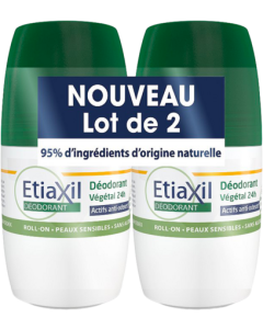 Etiaxil Deodorant Végétal 24h Roll On 50ml X2
