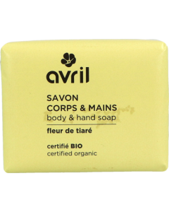 Avril Savon Corps Mains Fleur De Tiaré Bio 100g
