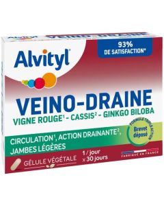 Alvityl Veino-Draine gélules Circulation, action drainante, jambes légères 30 gélules