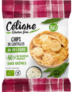 Céliane Chips De Lentilles Ail Des Ours Bio Sans Gluten 50g