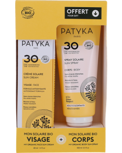 Patyka Crème Solaire Visage Bio Spf30 40ml + Spray Corps Bio Spf30 100ml Offert