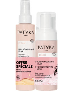 Patyka Clean Mousse Nettoyante Détox Bio 150ml + Huile Démaquillante Eclair Bio 150ml
