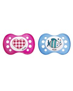 Dodie Sucette +6 Mois Nuit Coeur/Poisson 1 sucette