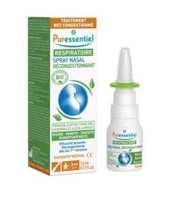 Puressentiel Spray Nasal Décongestionnant aux Huiles Essentielles Bio 15 ml 