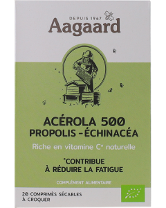 Aagaard Acérola 500mg + Propolis + Echinacea Comprime à Croquer x20