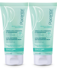 Placentor Végétal Crème Ultra Hydratante et Régénératrice 200ml X2