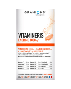 Granions Vitamineris Energie 1000mg Comprimés Effervescents x30