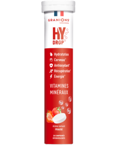 Granions HyDrop Pastilles Hydratation Fraise Comprimés Effervescents x20