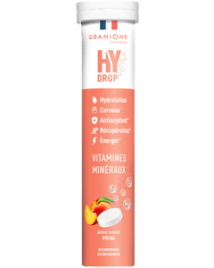 Granions HyDrop Pastilles Hydratation Pêche Comprimés Effervescents x20