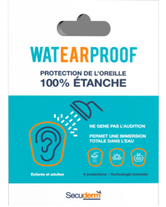 Secuderm Watearproof Protege Oreille Etanche Pour Douche X4