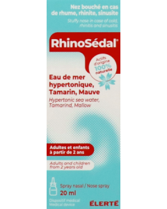 Rhinosedal Spray Nasal Solution Nasale Hypertonique D'eau De Mer Tamarin Et Mauve 20ml