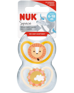 Nuk Sucette Silicone Space 6/18m Fille X2