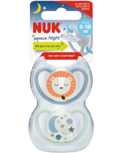 Nuk Sucette Silicone Space 6/18m Nuit Garcon X2