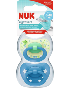 Nuk Sucette Silicone Signature 6/18m Garcon X2