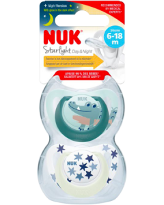Nuk Sucette Silicone Starlight 6/18m Garcon X2