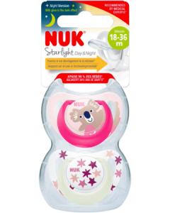 Nuk Sucette Silicone Starlight 18/36m Fille X2