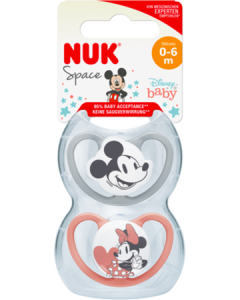 Nuk Sucette Silicone Space 0/6m Minnie X2