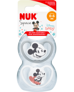 Nuk Sucette Silicone Space 0/6m Mickey X2