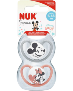 Nuk Sucette Silicone Space 6/18m Minnie X2