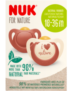 Nuk Sucette Caoutchouc For Nature 18/36m Terracotta X2