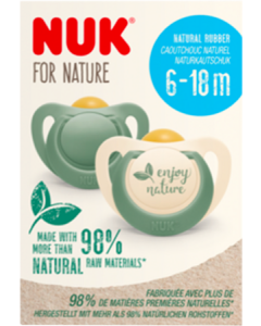 Nuk Sucette Caoutchouc For Nature 6/18m Eucalyptus X2