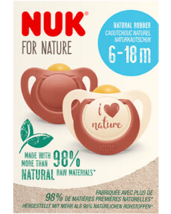 Nuk Sucette Caoutchouc For Nature 6/18m Terracotta X2