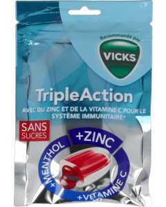 Vicks Bonbon Triple Action Sans Sucre 72g