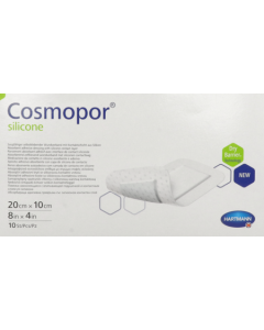 Cosmopor Silicone Pansement 20cm X 10cm 10 unités