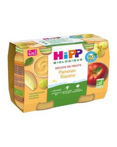 Hipp Delices De Fruits Pomme Raisin Bio Pot 190g x2