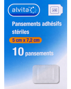 Alvita Pansement Adhesif Stérile 5cm X 7cm2 10 unités