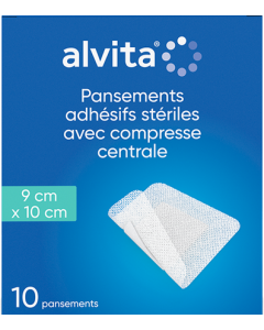 Alvita Pansement Adhesif Sterile 9cm X 10cm 10 unités