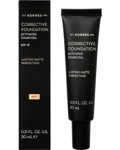 Korres Fond De Teint Correcteur Au Charbon Actif Spf15 Teinte 1 30ml