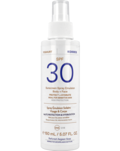 Korres Solaire Spf30 Spray Visage Corps Yaourt 150ml