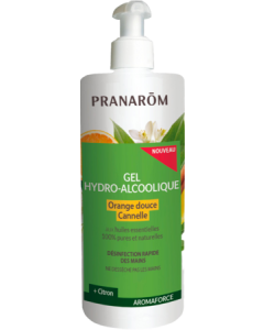 Pranarom Aromaforce Gel Hydroalcoolique Orange Douce Cannelle 500ml